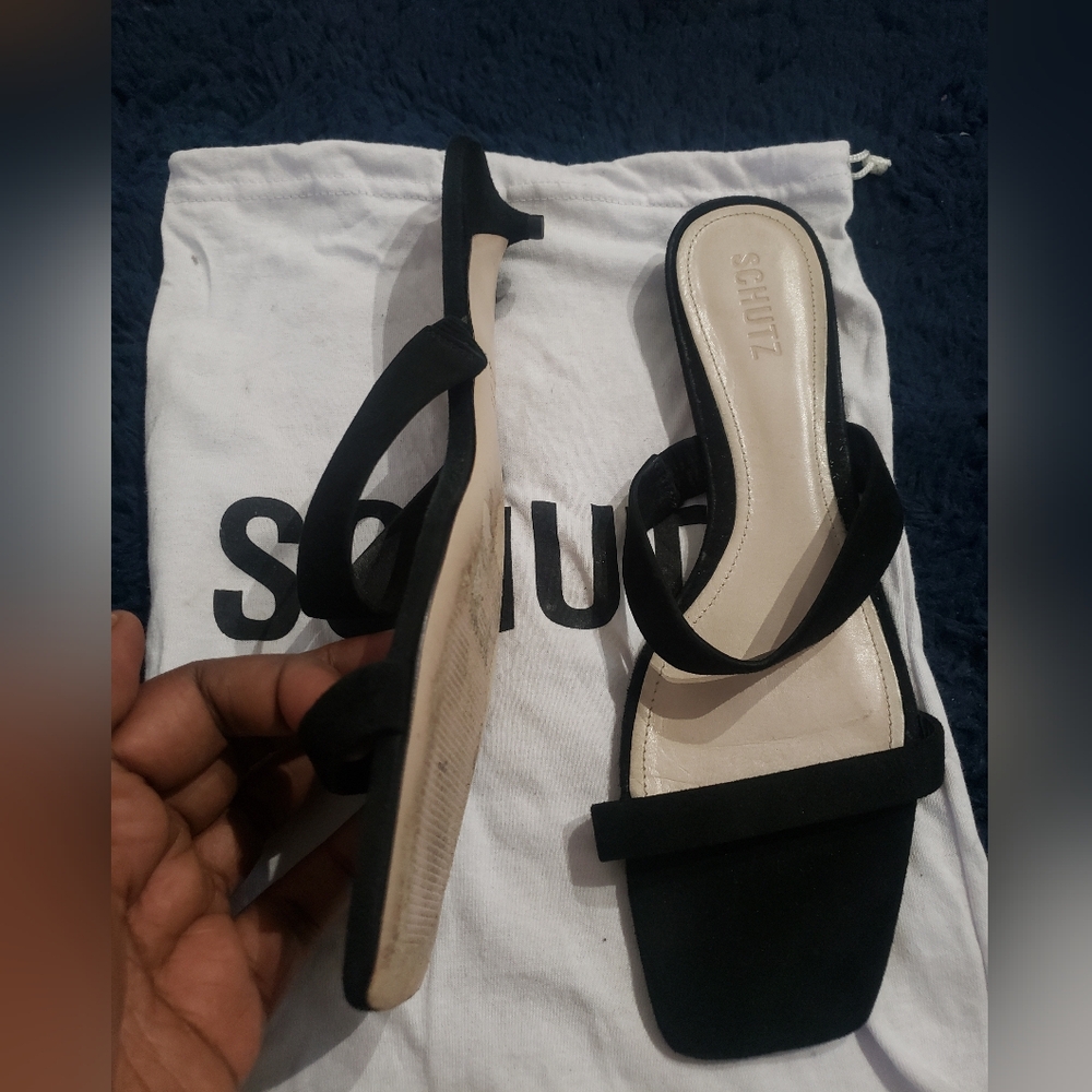 SCHUTZ Black Strappy Heels